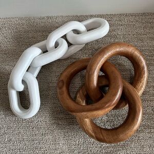Wooden and Ceramic Chain Decor